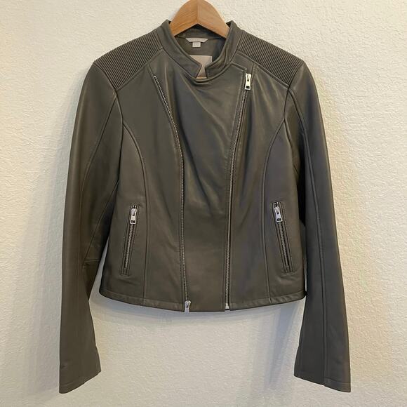 Soia & Kyo Gray Leather Jacket Size Small Genuine Lambskin - Picture 2 of 16